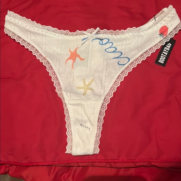 BootayBag White Eyelet Lace, Italian Summer, & Black Stripe Thong - Picture 2 of 5